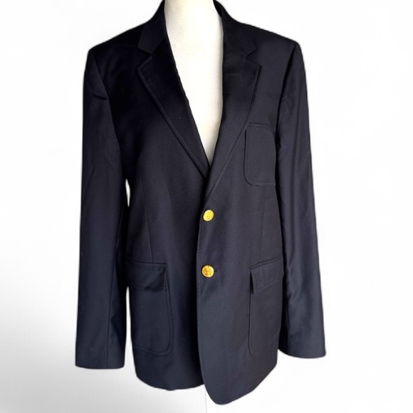 Loro Piana Brooks Brother Blazer Women’s Medium / Large Size 20 Black - Picture 1 of 15